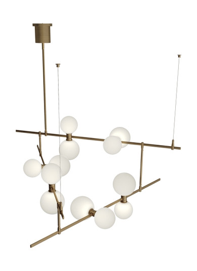 ModernRail LED Chandelier in Aged Brass (182|700MDCHGRR)