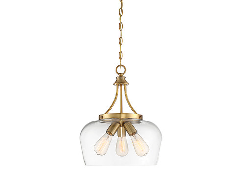 Octave Three Light Pendant in Warm Brass (51|7-4034-3-322)