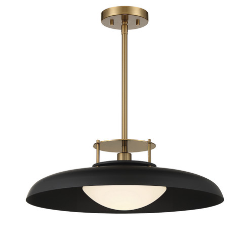 Gavin One Light Pendant in Matte Black with Warm Brass Accents (51|7-1690-1-143)