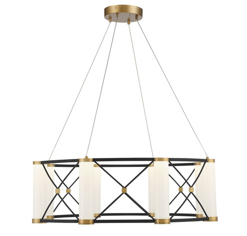 Aries LED Pendant in Matte Black with Burnished Brass Accents (51|7-1640-8-144)