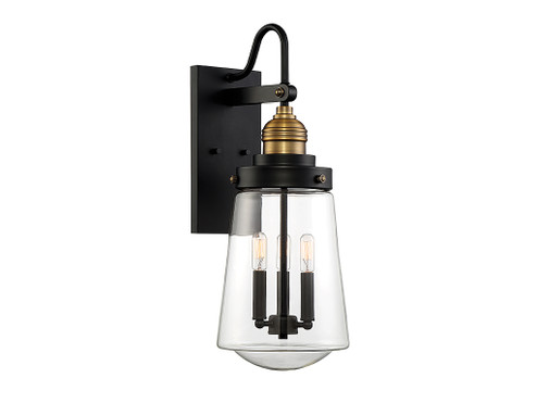 Macauley Three Light Wall Lantern in Vintage Black with Warm Brass (51|5-2068-51)