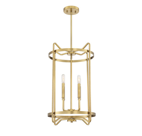 Kent Four Light Foyer Pendant in Warm Brass (51|3-4901-4-322)