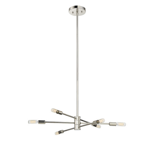 Lyrique Six Light Chandelier in Polished Nickel (51|1-7000-6-109)