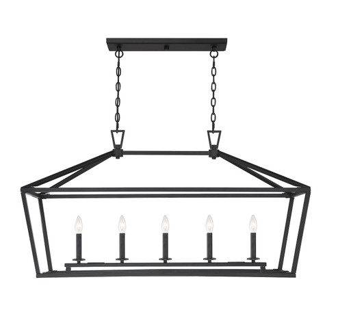 Townsend Five Light Linear Chandelier in Matte Black (51|1-324-5-89)