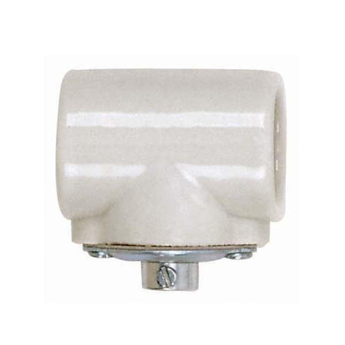 Twin Porcelain Socket With Flange Bushing Cap in Glazed White (230|80-1225)