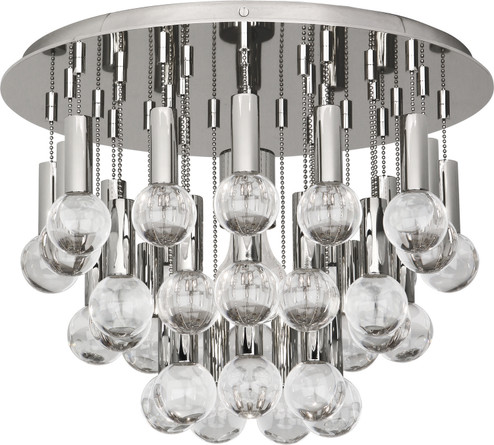 Jonathan Adler Milano One Light Flushmount in Polished Nickel w/Crystal (165|S754)