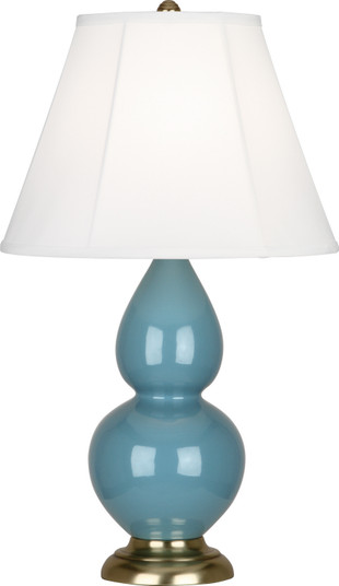Small Double Gourd One Light Accent Lamp in Steel Blue Glazed Ceramic w/Antique Brass (165|OB10)