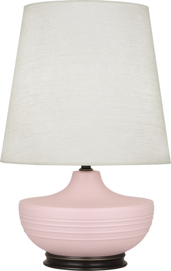 Michael Berman Nolan One Light Table Lamp in Matte Woodrose Glazed Ceramic w/Deep Patina Bronze (165|MWR25)