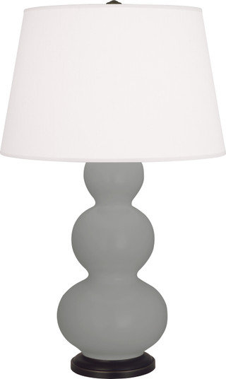 Triple Gourd One Light Table Lamp in Matte Smoky Taupe Glazed Ceramic w/Deep Patina Bronze (165|MST41)