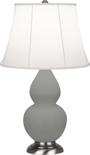 Small Double Gourd One Light Accent Lamp in Matte Smoky Taupe Glazed Ceramic w/Antique Silver (165|MST12)