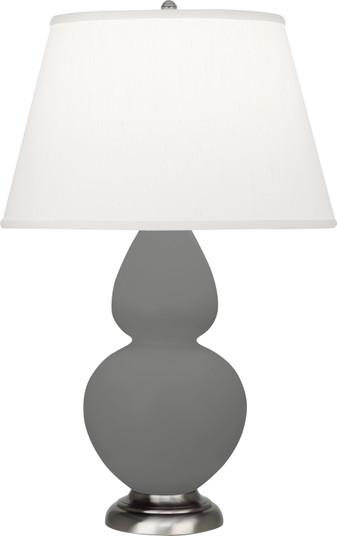 Double Gourd One Light Table Lamp in Matte Ash Glazed Ceramic w/Antique Silver (165|MCR59)