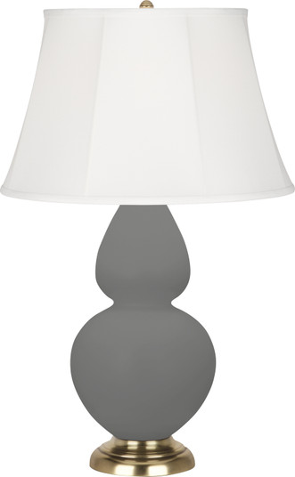 Double Gourd One Light Table Lamp in Matte Ash Glazed Ceramic w/Antique Brass (165|MCR54)