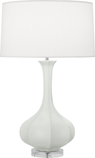 Pike One Light Table Lamp in Matte Celadon Glazed Ceramic w/Lucite Base (165|MCL96)