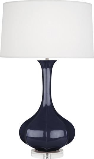 Pike One Light Table Lamp in Midnight Blue Glazed Ceramic Lucite Base (165|MB996)