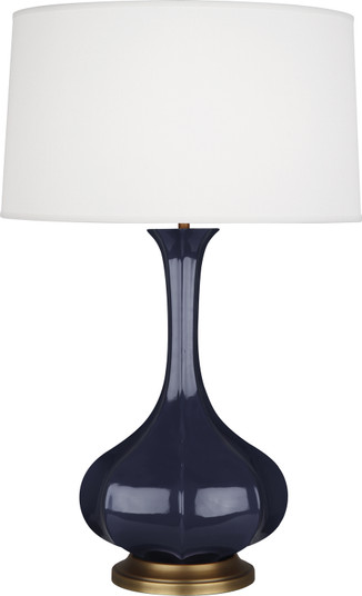 Pike One Light Table Lamp in Midnight Blue Glazed Ceramic w/Aged Brass (165|MB994)