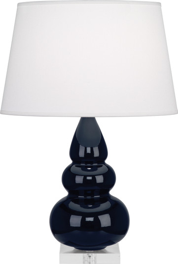 Small Triple Gourd One Light Accent Lamp in Midnight Blue Glazed Ceramic w/Lucite Base (165|MB33X)