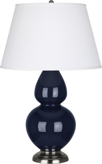 Double Gourd One Light Table Lamp in Midnight Blue Glazed Ceramic w/Antique Silver (165|MB22X)