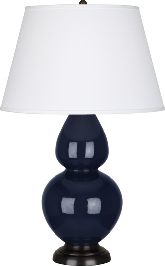 Double Gourd One Light Table Lamp in Midnight Blue Glazed Ceramic w/Deep Patina Bronze (165|MB21X)