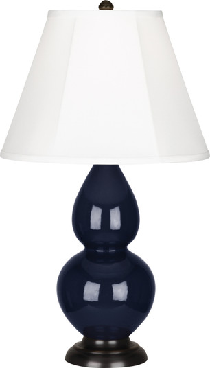 Small Double Gourd One Light Accent Lamp in Midnight Blue Glazed Ceramic w/Deep Patina Bronze (165|MB11)