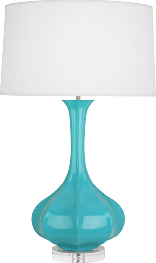 Pike One Light Table Lamp in Egg Blue Glazed Ceramic w/Lucite Base (165|EB996)