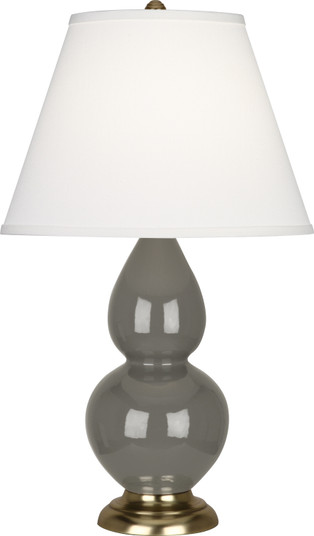Small Double Gourd One Light Accent Lamp in Ash Glazed Ceramic w/Antique Brass (165|CR10X)