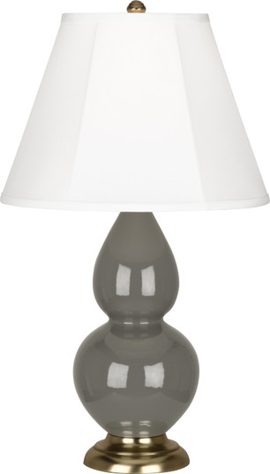 Small Double Gourd One Light Accent Lamp in Ash Glazed Ceramic w/Antique Brass (165|CR10)