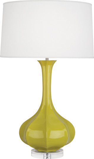 Pike One Light Table Lamp in Citron Glazed Ceramic w/Lucite Base (165|CI996)