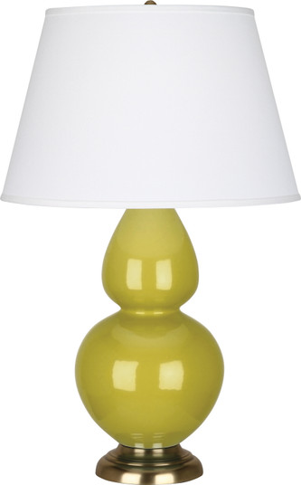 Double Gourd One Light Table Lamp in Citron Glazed Ceramic w/Antique Brass (165|CI20X)