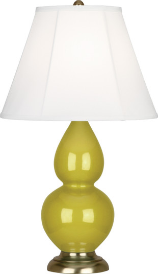 Small Double Gourd One Light Accent Lamp in Citron Glazed Ceramic w/Antique Brass (165|CI10)