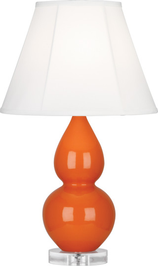 Small Double Gourd One Light Accent Lamp in Pumpkin Glazed Ceramic w/Lucite Base (165|A695)