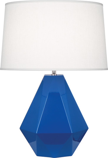 Delta One Light Table Lamp in Marine Blue Glazed Ceramic w/Polished Nickel (165|946)