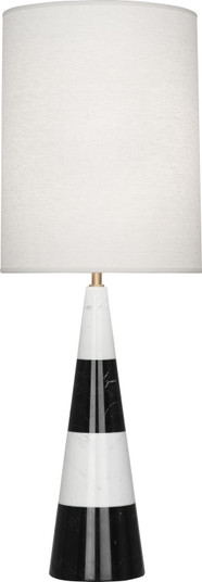 Jonathan Adler Canaan One Light Table Lamp in Carrara and Black Marble Base w/Antique Brass (165|851)