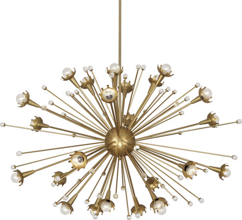 Jonathan Adler Sputnik 24 Light Chandelier in Antique Brass w/Crystal (165|714)