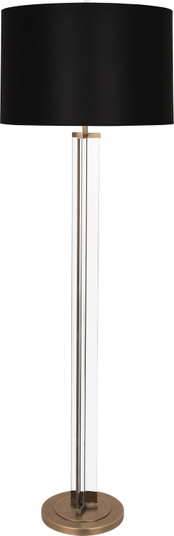 Fineas One Light Floor Lamp in Clear Glass and Aged Brass (165|473B)