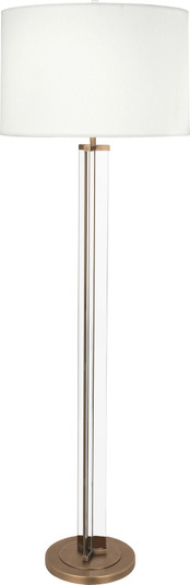 Fineas One Light Floor Lamp in Clear Glass and Aged Brass (165|473)