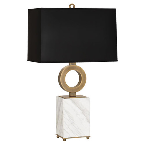 Oculus One Light Table Lamp in Warm Brass w/ White Marble Base (165|405B)