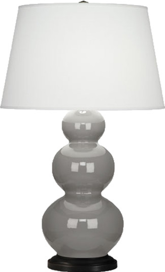 Triple Gourd One Light Table Lamp in Smoky Taupe Glazed Ceramic w/Deep Patina Bronze (165|339X)