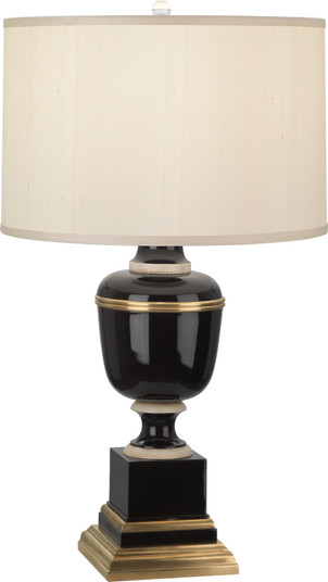 Annika One Light Table Lamp in Black Lacquered Paint w/Natural Brass and Ivory Crackle (165|2503X)