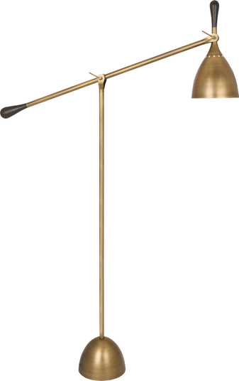 Ledger One Light Floor Lamp in Warm Brass w/Dark Walnut (165|1341)