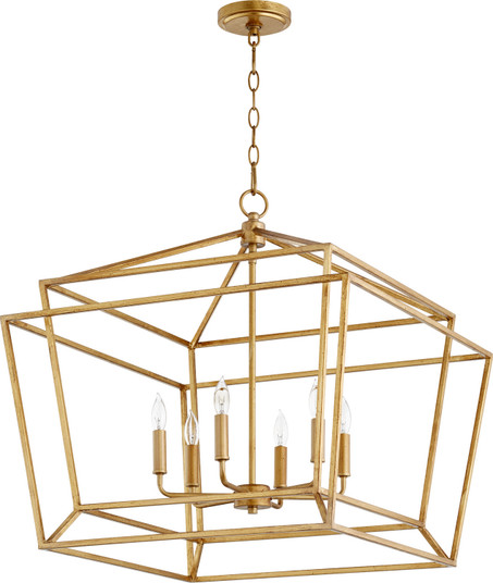 Monument Six Light Chandelier in Gold Leaf (19|8407-6-74)