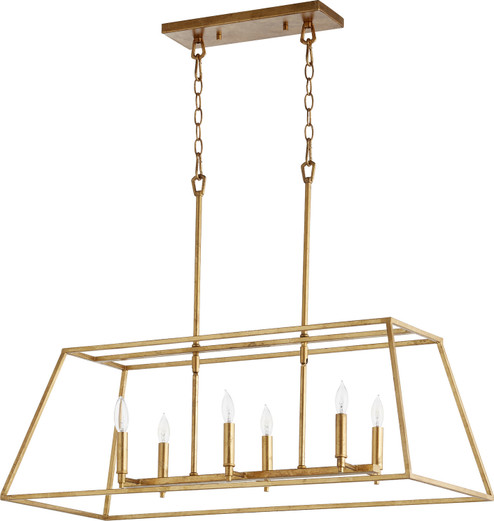 Gabriel Six Light Pendant in Gold Leaf (19|654-6-74)