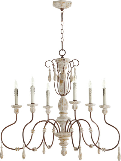 La Maison Six Light Chandelier in Manchester Grey w/ Rust Accents (19|6152-6-156)