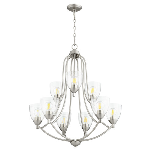 Barkley Nine Light Chandelier in Satin Nickel w/ Clear/Seeded (19|6069-9-265)