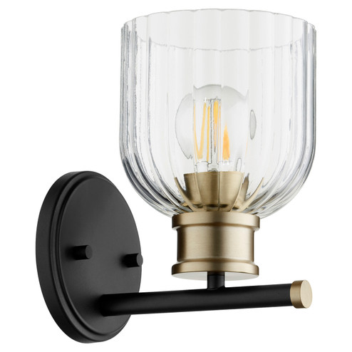 Monarch One Light Wall Mount in Textured Black w/ Aged Brass (19|510-1-6980)