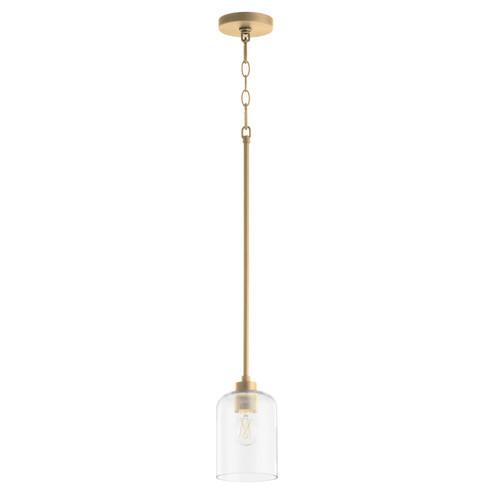 Tribute One Light Pendant in Aged Brass (19|3374-80)