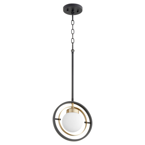 Nimbus One Light Pendant in Textured Black w/ Aged Brass (19|306-6980)