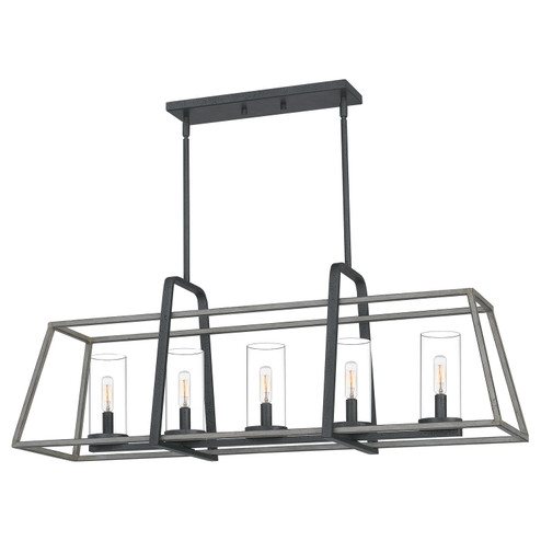 Lincoln Five Light Linear Chandelier in Distressed Iron (10|QF5277DO)