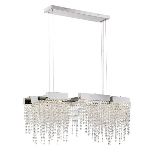 Crystal Falls LED Island Chandelier in Polished Nickel (10|PCCL1033PK)