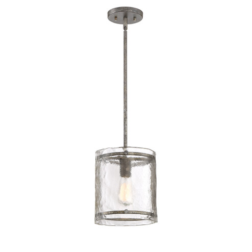 Fortress One Light Mini Pendant in Mottled Silver (10|FTS1509MM)