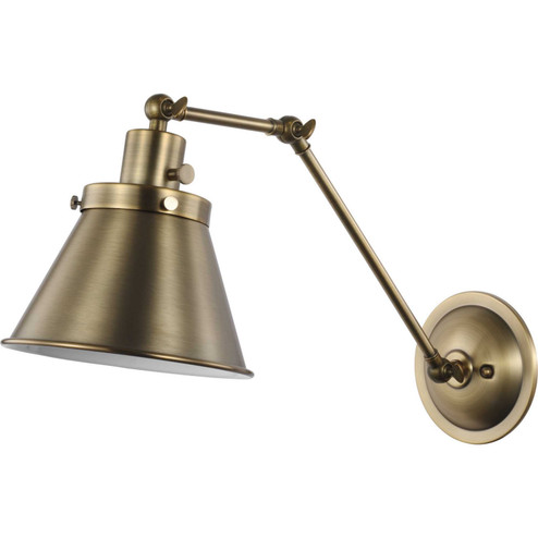 Hinton One Light Swing Arm Wall Lamp in Vintage Brass (54|P710095-163)